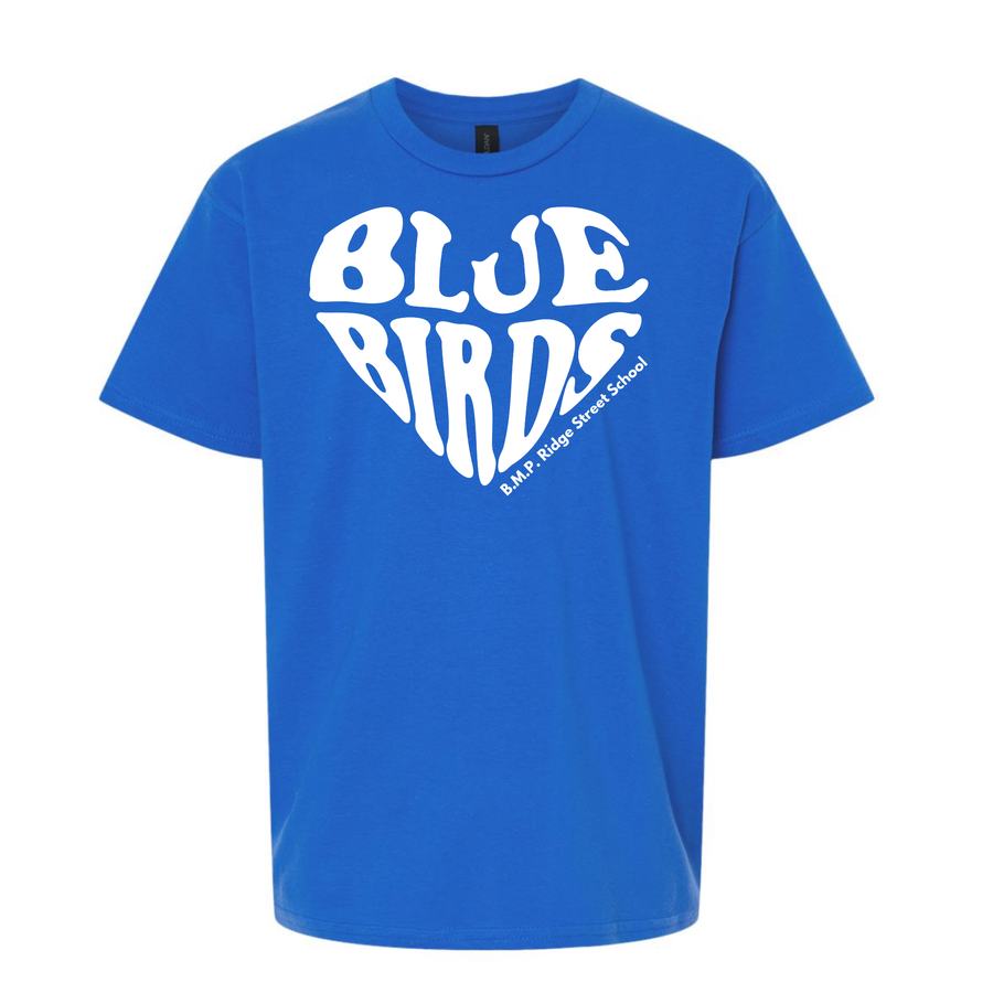 Bluebirds Heart B.M.P. Ridge Street Royal Blue T-shirt