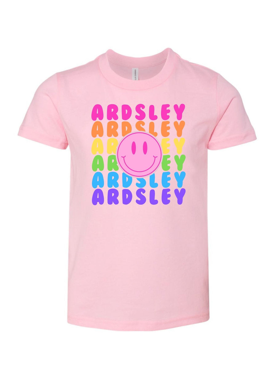 Pink Smiley Rainbow Repeat Shirt