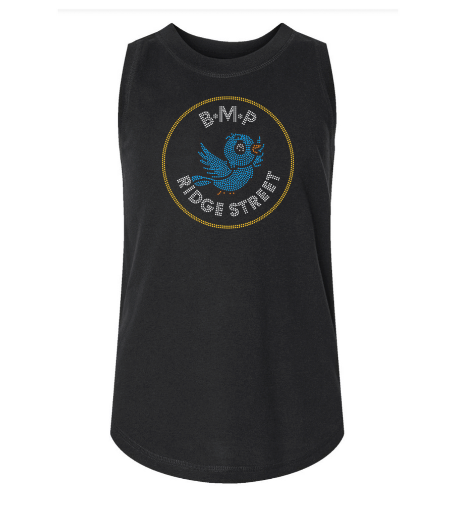 Youth Black Tank with B.M.P. Ridge Street Bling