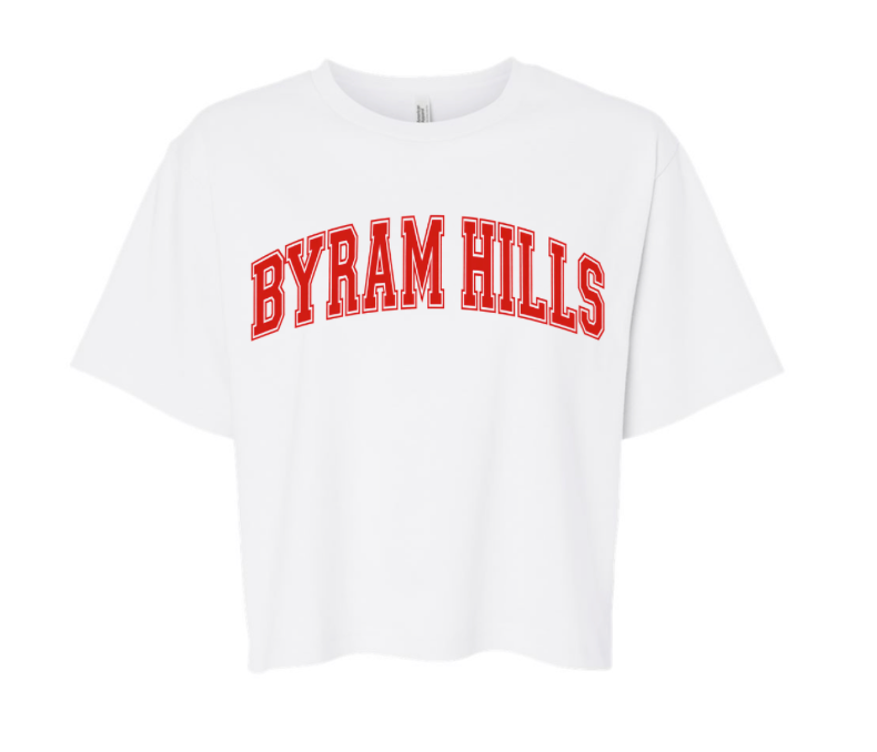 Byram Hills Women's Fine Jersey Mid-Length Boxy Tee - White