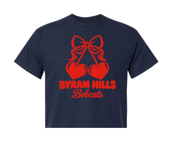 Byram Hills "Cherries" Boxy Tshirt - Navy