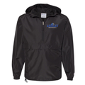 Ardsley Baseball Anorak Embroidered Pullover Jacket - Black