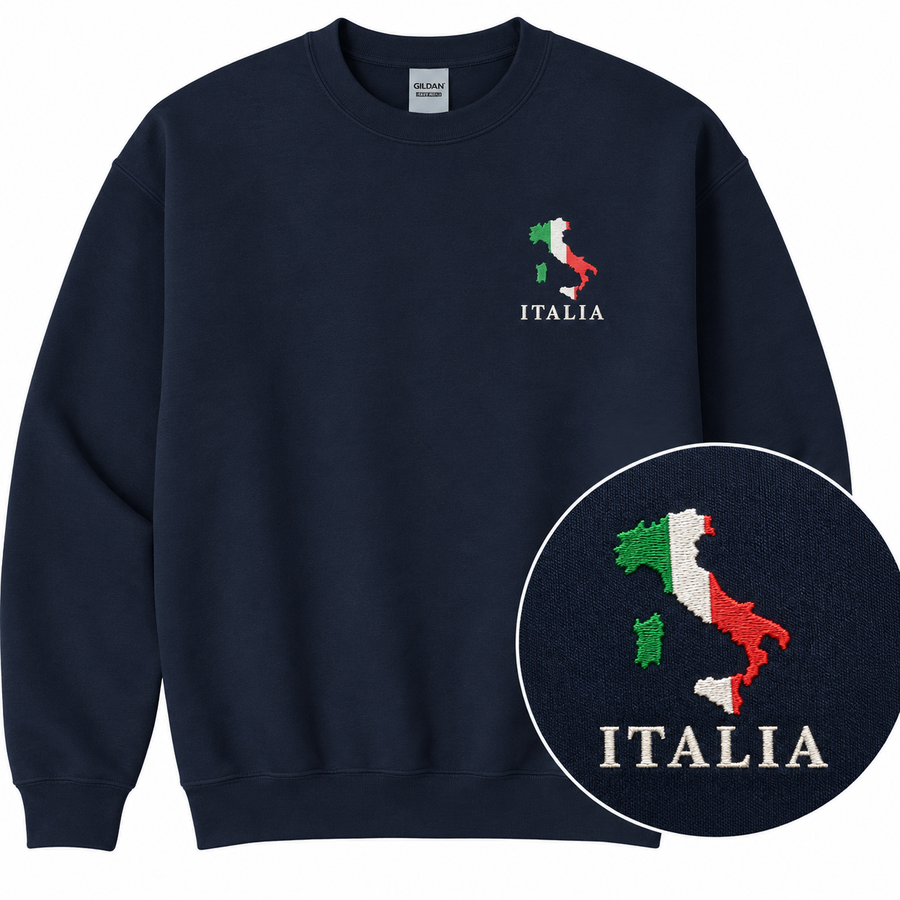 Italian Crew Neck Sweatshirt -Navy