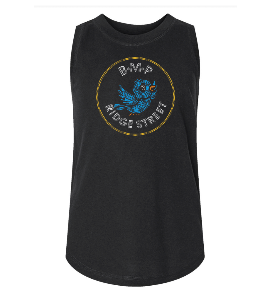 Youth Black  Tank with B.M.P. Ridge Street Bling