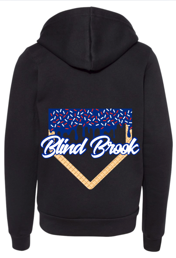 Blind Brook Ice Cream Drip Black Zip-Up Hoodie