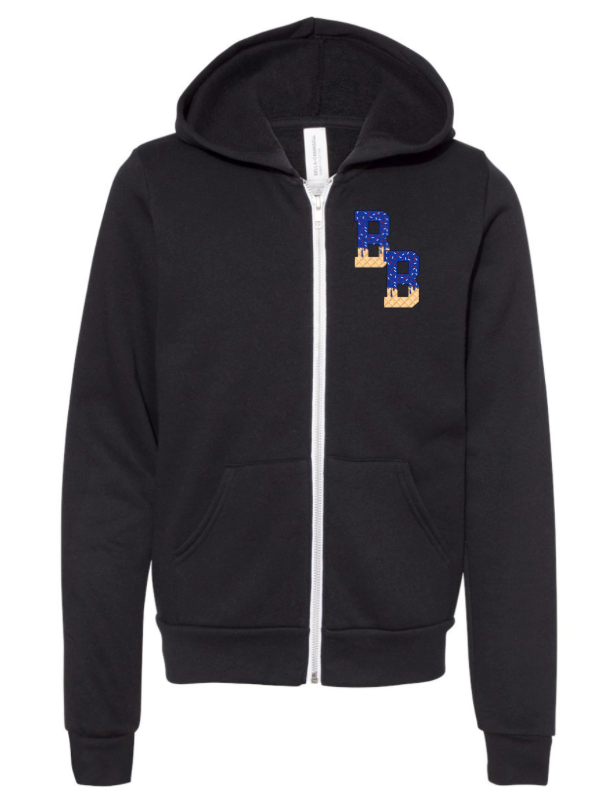 Black Ice Cream Drip Zip Up