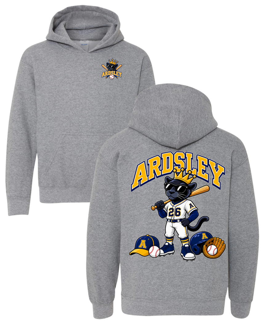 Panther Baseball Hooded Sweatshirt - Grey