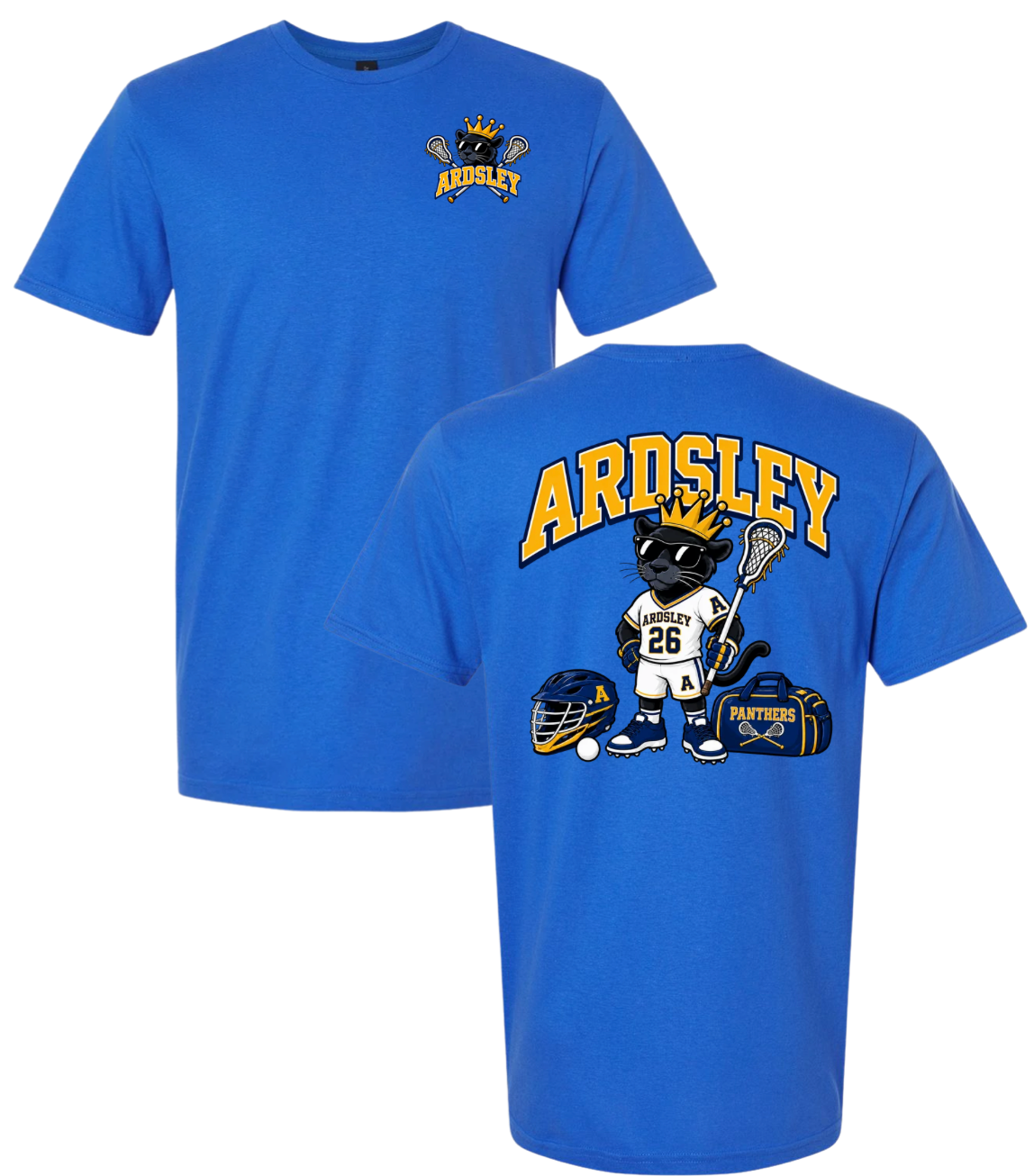 Panther Lacrosse Tshirt Shirt - Royal Blue