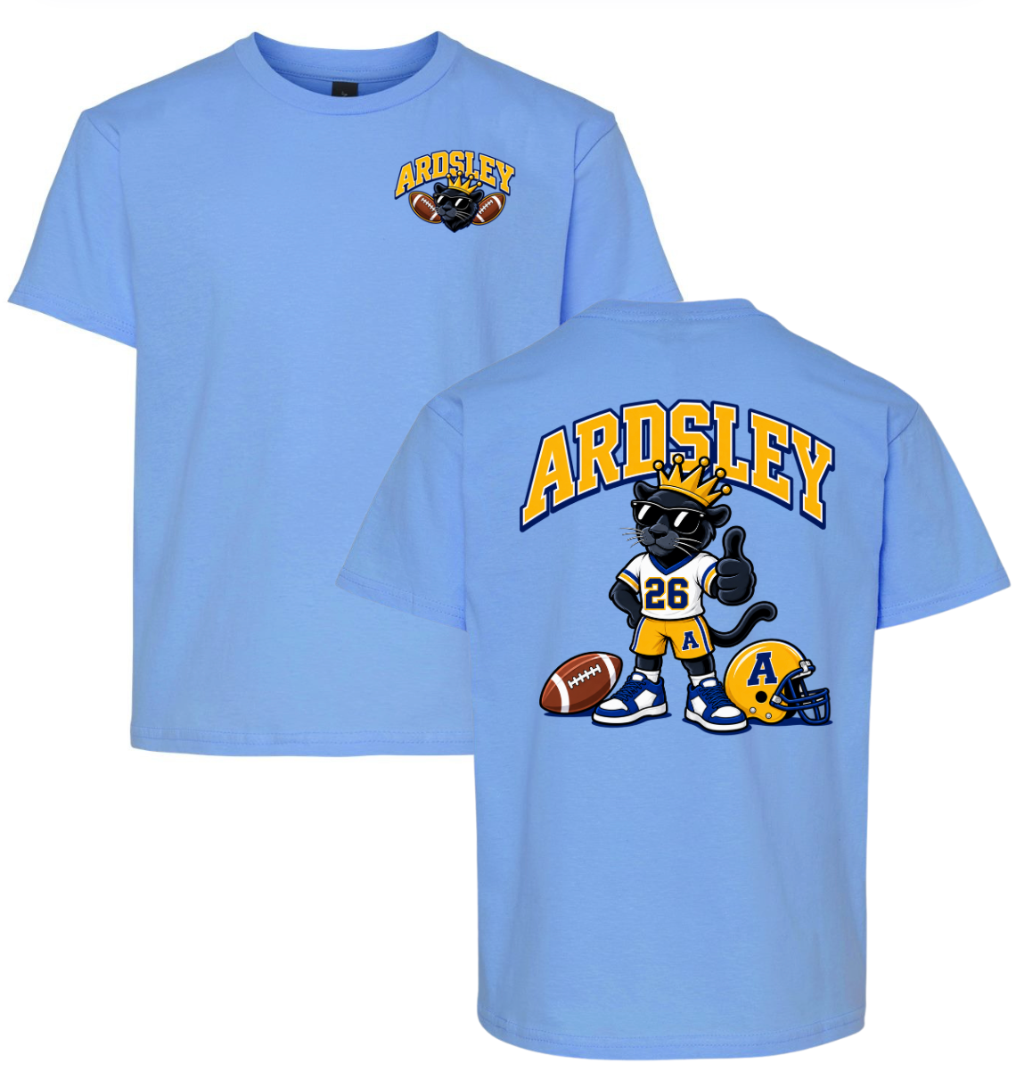 Panther Football Tshirt Shirt - Light Blue