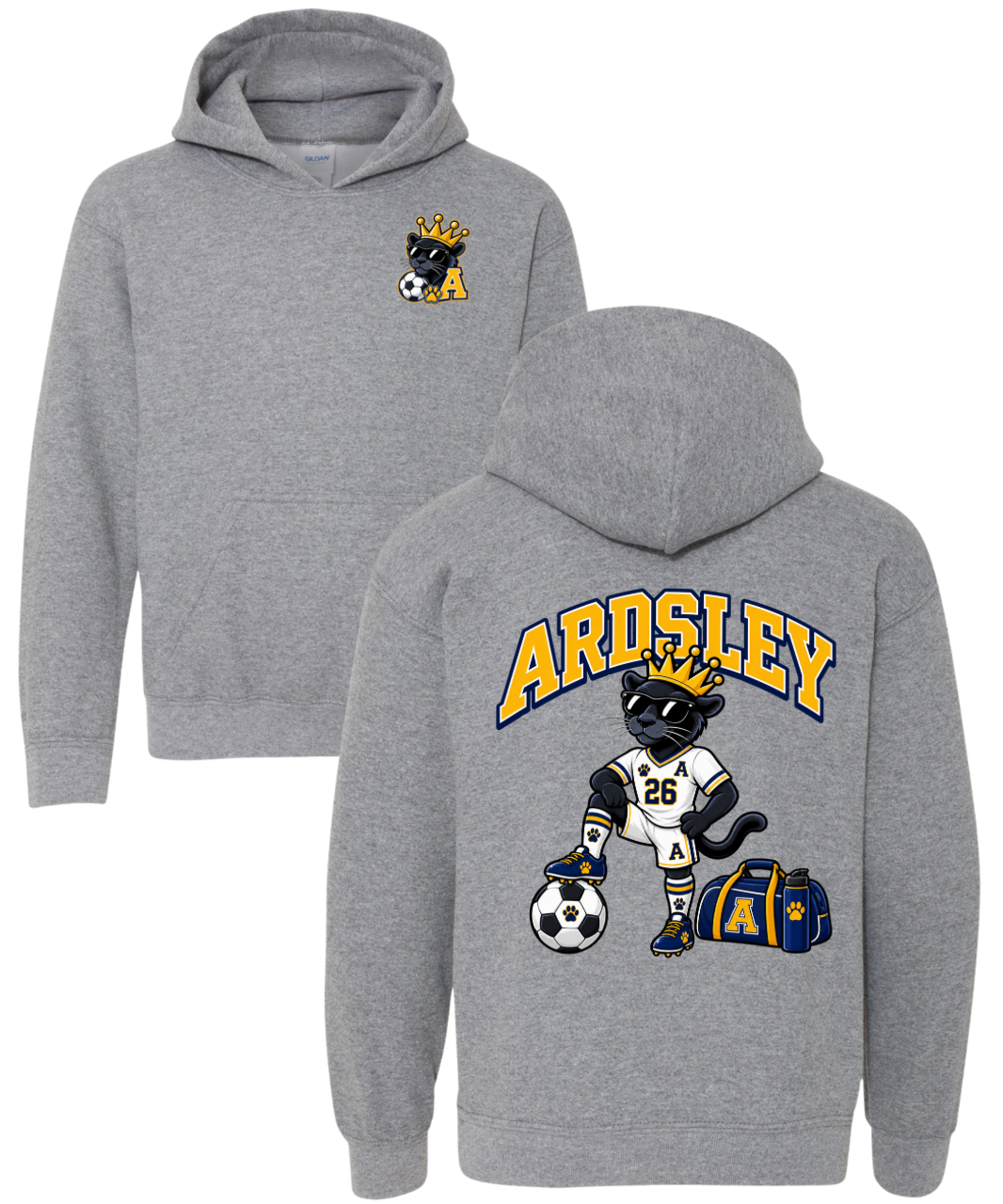Panther Soccer Hooded Sweatshirt - Grey