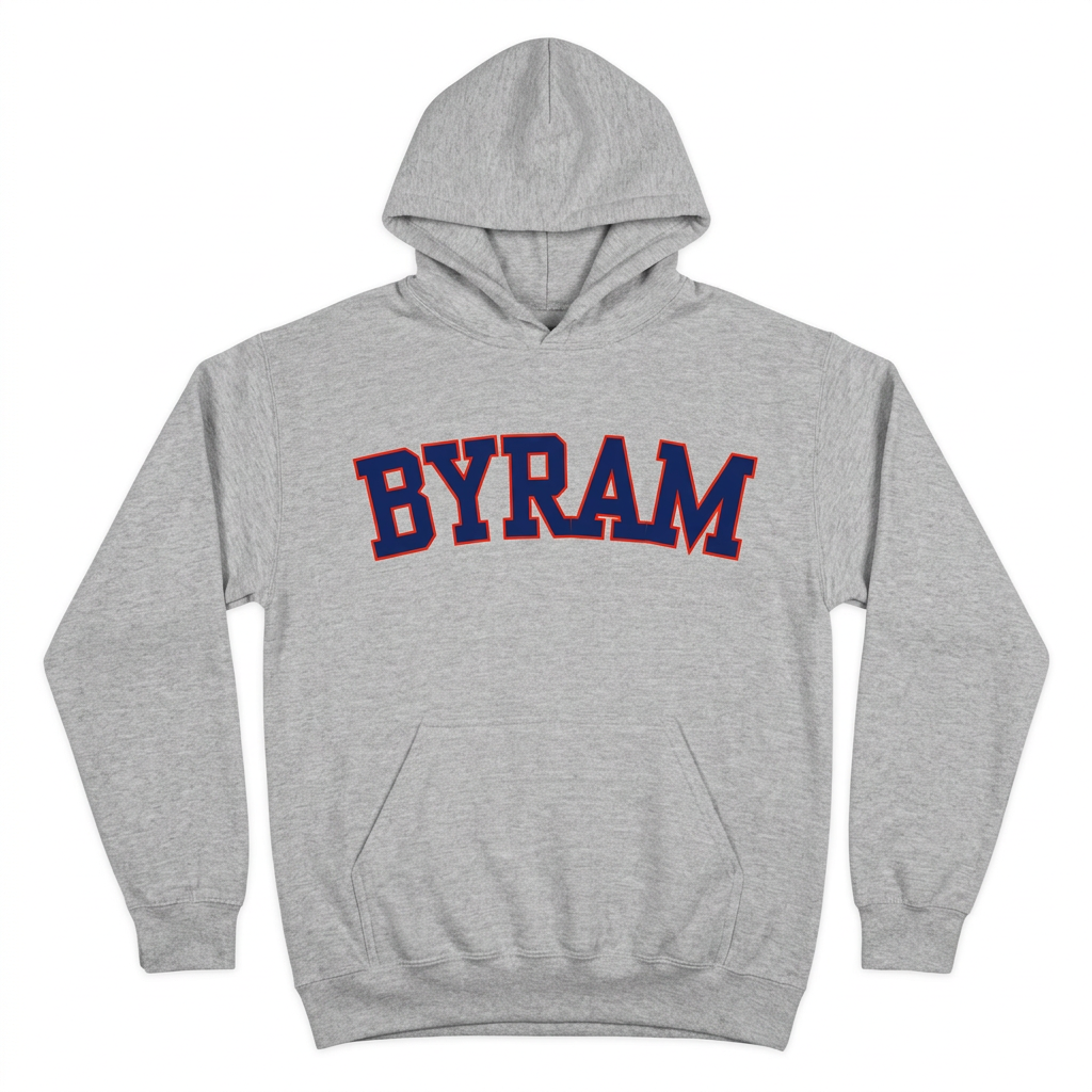 Byram Hills "BYRAM" Hooded Sweatshirt - Grey