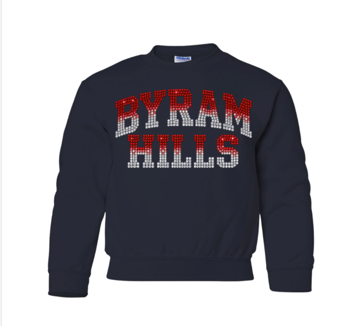 Byram HIlls "Rhinestone" Crew Sweatshirt - Available in Youth and Adults