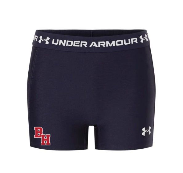 Byram Hills "Embroidered BH" Under Armour Women's HeatGear 3" Shorty - Navy