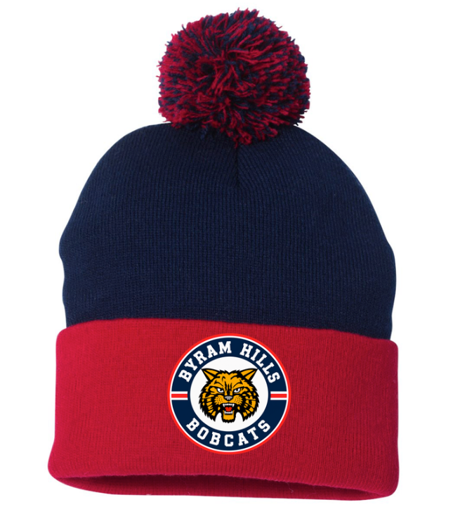 Byram HIlls Navy and Red Knit Hat
