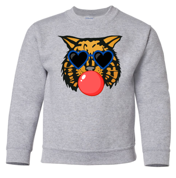 Byram HIlls "Bubble Gum" Crew Sweatshirt - Sport Grey Available in Youth